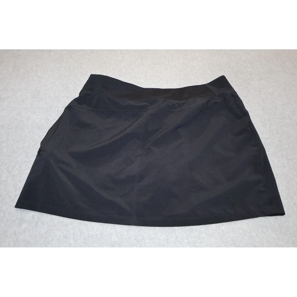 Orvis Lined Skort Skorts Shorts Women Large Black Athletic Outdoor Zipper Pocket